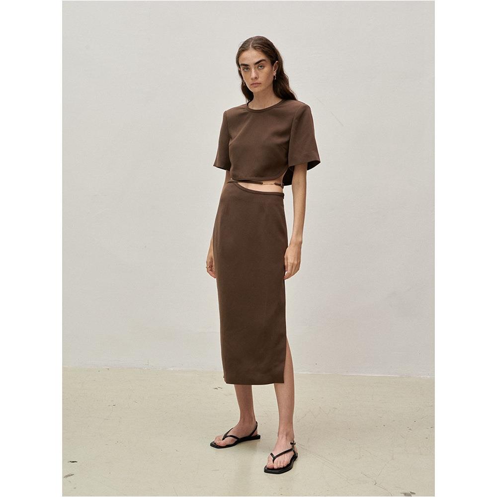 Casual Skirt Skirt Suit Fashion Sleeve Slit Women Irregular