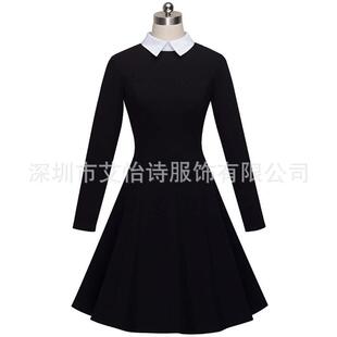 womens collar splicing Mid elegant block waist color