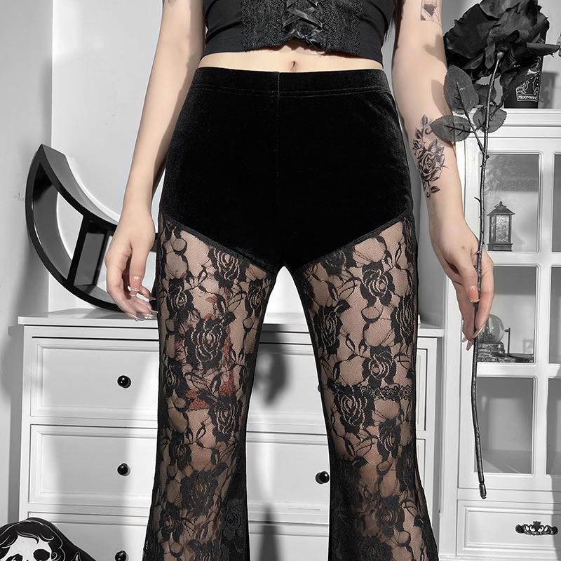 altgoth fairycore grunge gothic pants women sexy see