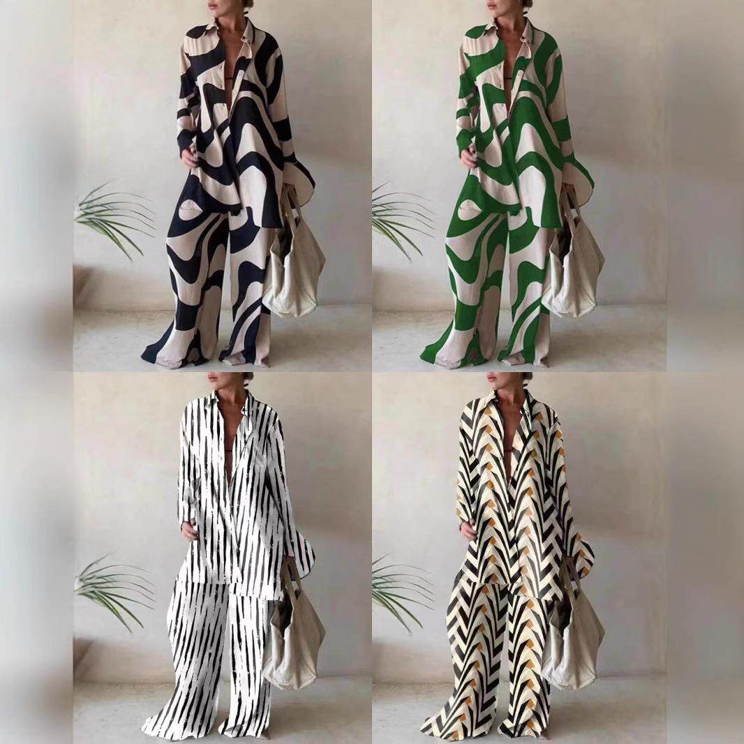 women for trousers straight shirt sleeve long loose fashion