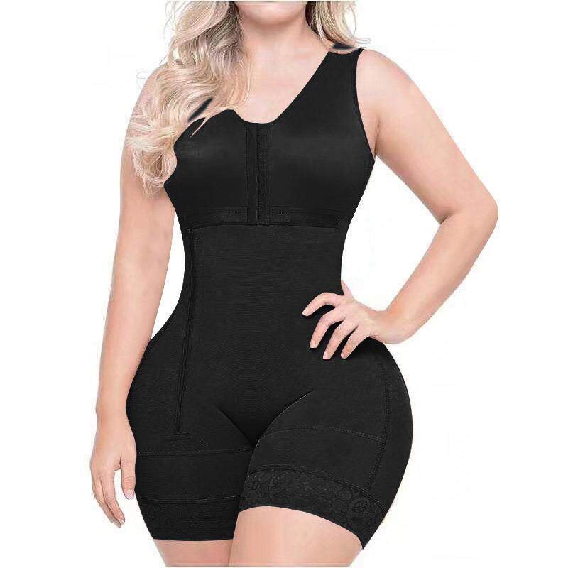 shaper one-piece zipper side with corset control tummy and