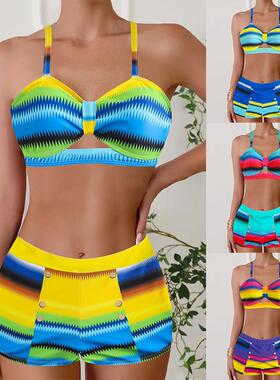 swimsuit waist high swimsuit boyshort bikini Two-piece