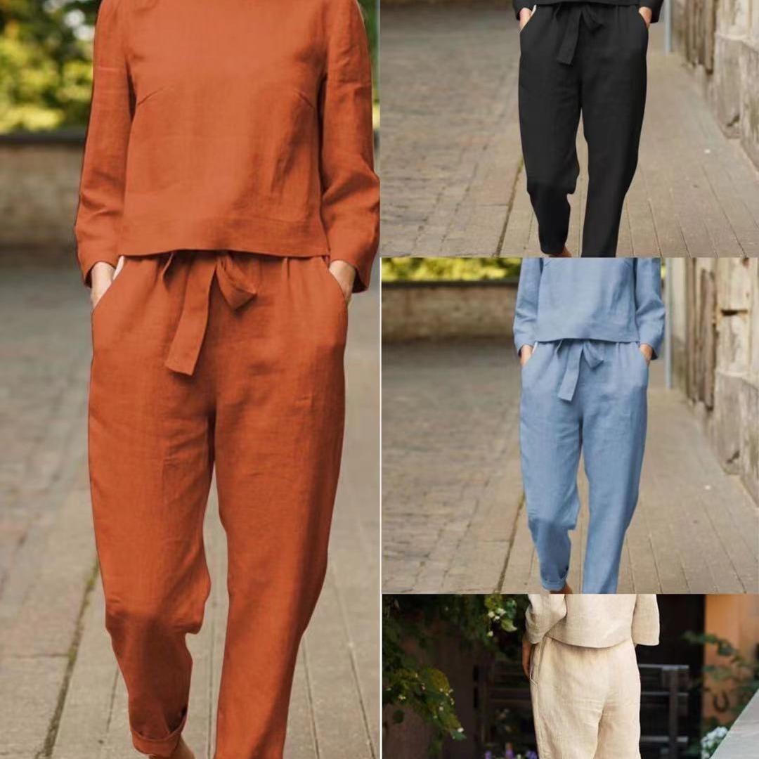 solid suit suit for fashion tie waist casual piece women