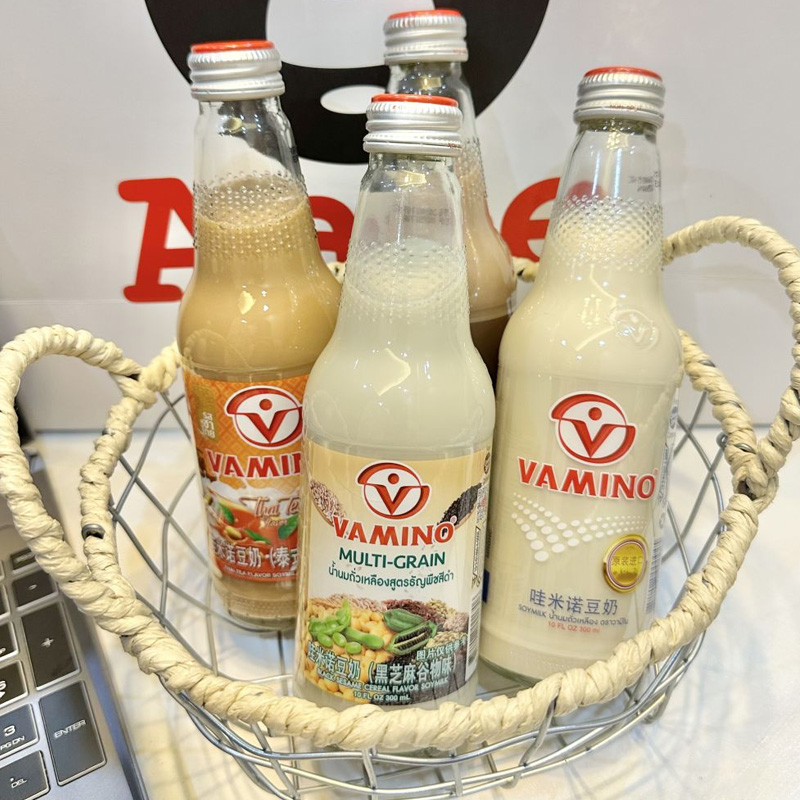 泰国Vamino哇米诺豆奶原味泰式奶茶风味300ml*5瓶植物奶早餐饮品