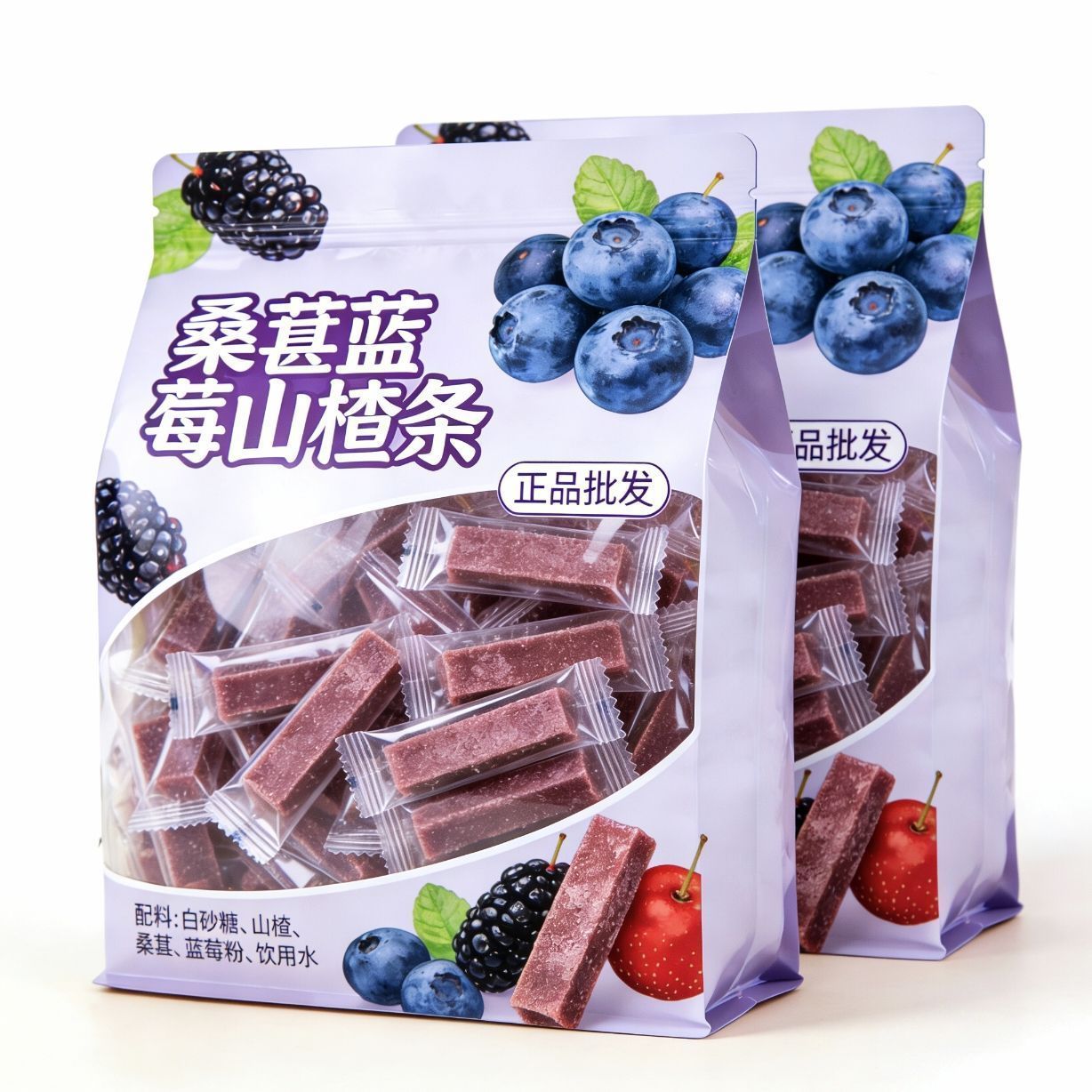 蓝莓桑葚山楂条酸甜桑椹条蜜饯果脯果干山楂味十足儿童健康小零食