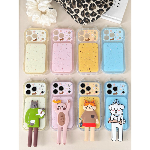 C潮牌动漫ins日韩小狗17壳适用iPhone17ProMax网红明星16pro可爱猫咪苹果16支架手机壳防摔保护趣味女15pro壳