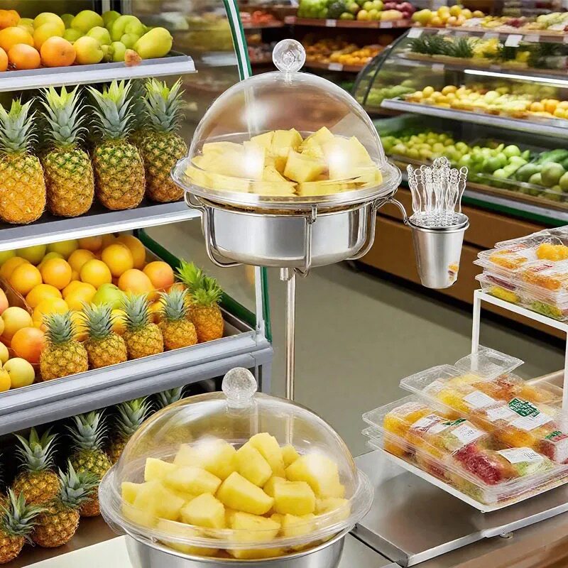 水果试吃展示托盘超市食品试吃台带冰盘保鲜试吃架面包点心试吃盒