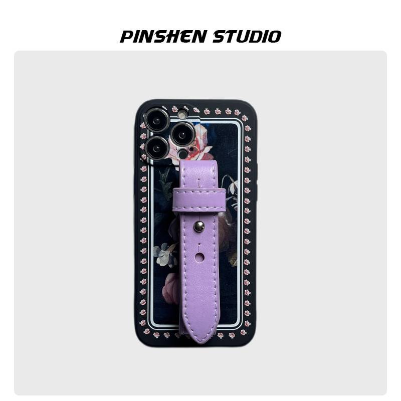 原创小众法式花卉油画牛皮腕带适用iphone17promax手机壳全包防摔高级感手提新款苹果16保护套创意个性文艺15,3C数码配件,手机保护套/壳,淘宝优惠券,粉丝福利购,淘宝优惠卷