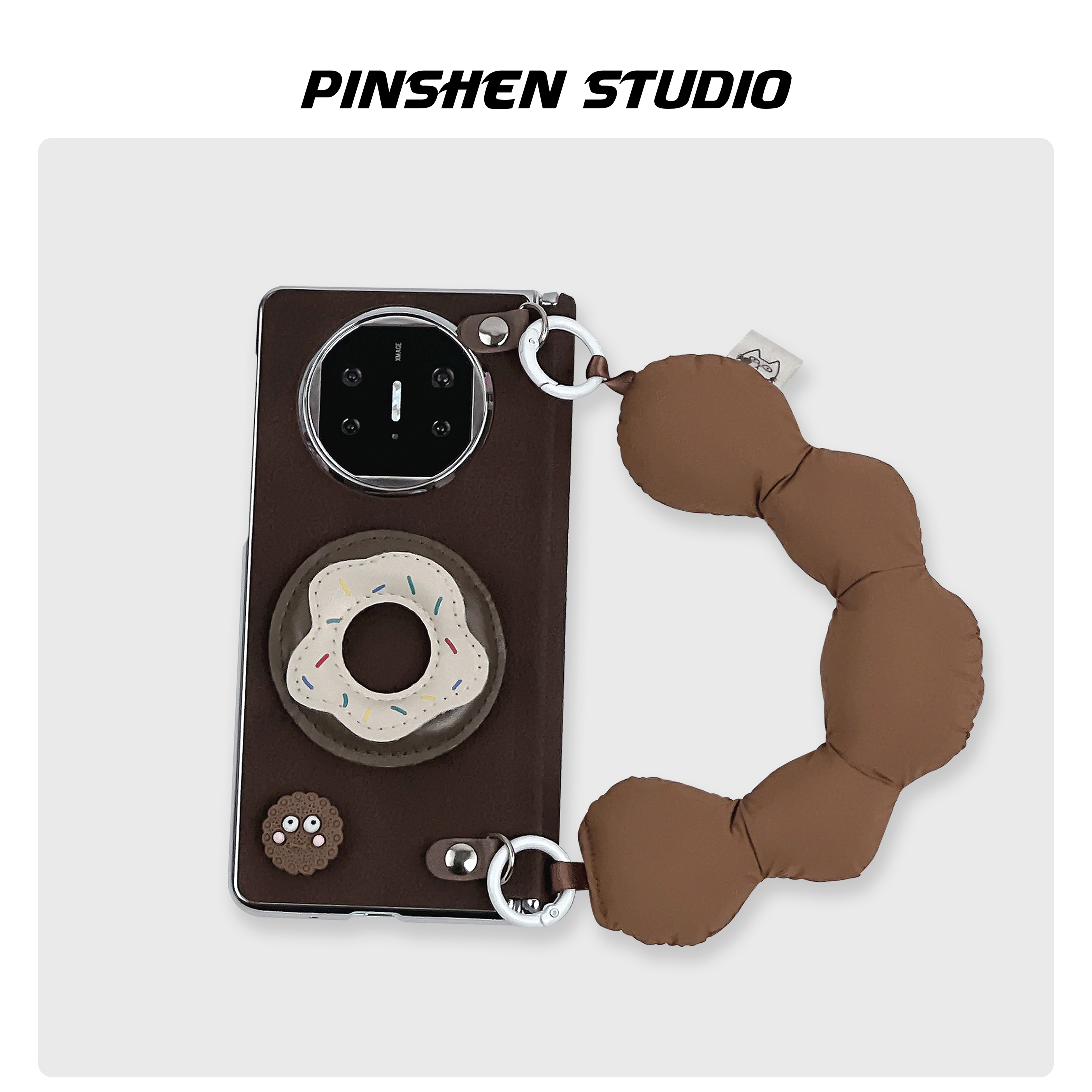 月坑纹甜甜圈配饰充棉手提手机壳