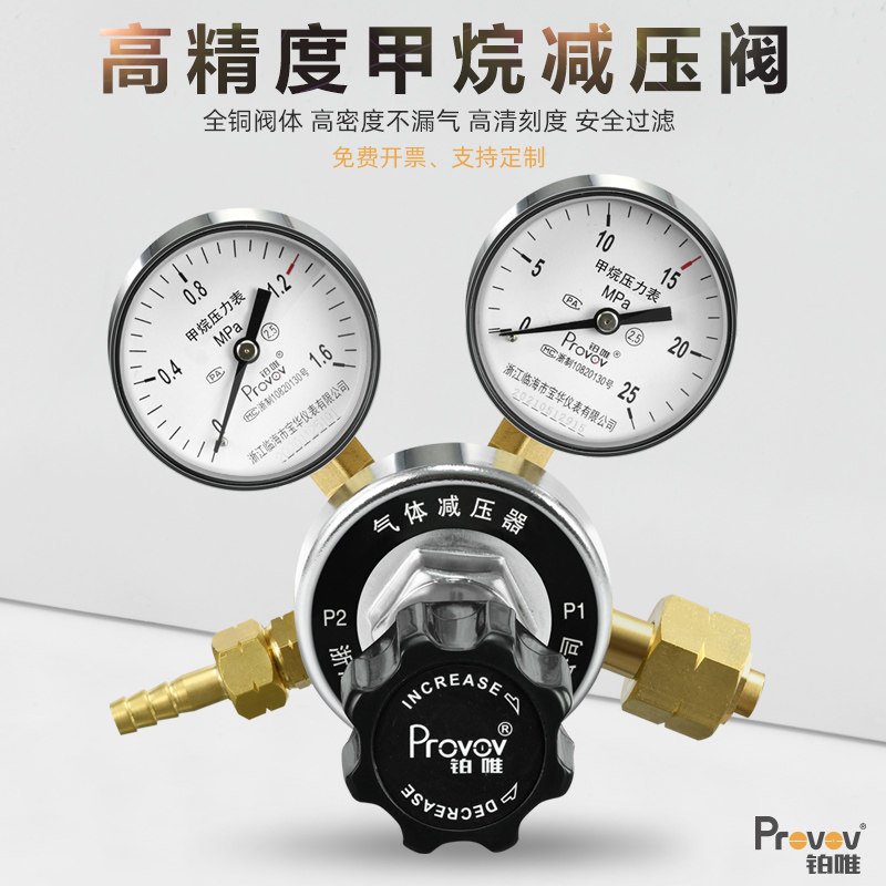 铂唯甲烷减压器YQJ-6全铜CH4气体