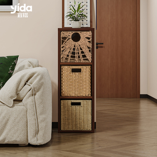 宜搭家居铁艺转角柜一体靠墙卧室角落柜拐角型收纳柜子置物架墙角