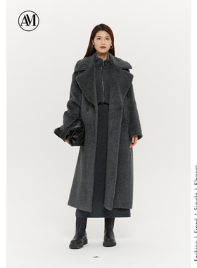 【柳哥专属】AM冬季女装羊驼毛长款高级感大衣NDD001700