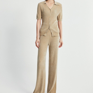 休闲竖条纹老钱风裤 新款 AM春季 子6E3893046 言选好物