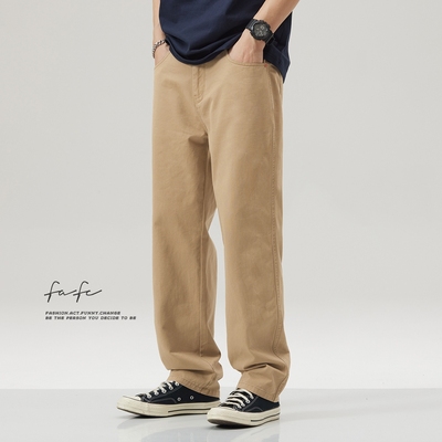 FAFC纯棉亲肤宽松直筒休闲裤