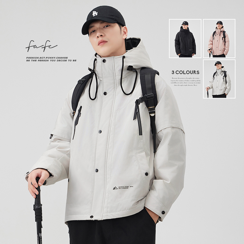 FAFC立领连帽防风蓄热羽绒服