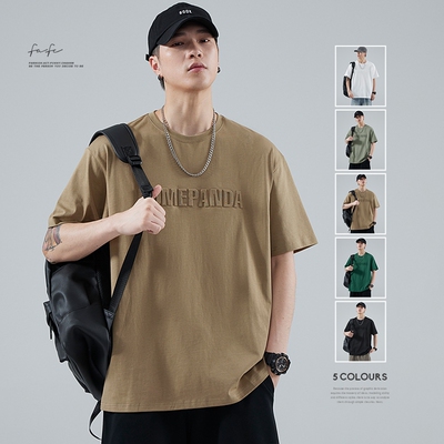 FAFC纯棉亲肤重磅立体钢印T恤