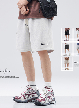 FAFC夏季新款重磅工装卫裤短裤男美式潮流宽松运动休闲五分裤中裤