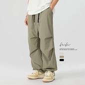 FAFC春夏季 户外登山宽松直筒垂感束脚伞兵长裤 轻薄透气休闲裤 男款