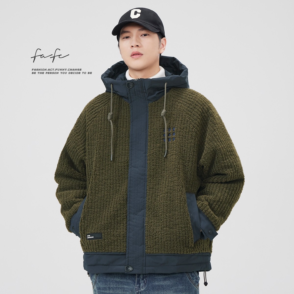 FAFC加厚保暖白鸭绒羽绒服