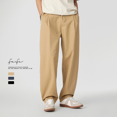 FAFC纯棉柔软舒适宽松休闲长裤