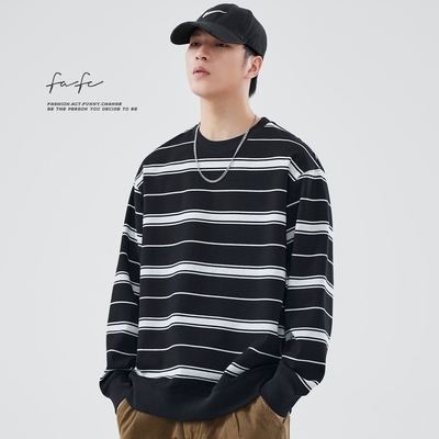 FAFC重磅条纹圆领卫衣