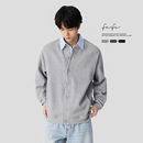 FAFC秋冬季 卫衣毛衣外套 470g重磅简约华夫格纯色宽松休闲百搭开衫