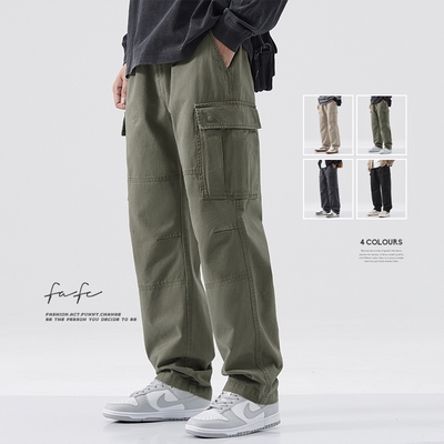 FAFC纯棉亲肤直筒工装裤