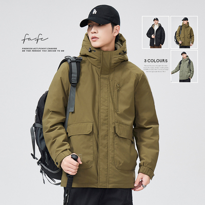 FAFC户外防寒保暖90灰鸭绒羽绒服