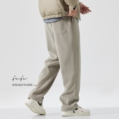 宽松直筒垂感拖地雪尼尔裤 FAFC秋冬季 灯芯绒重磅加绒休闲卫裤 子男