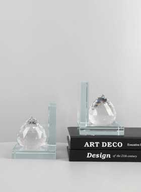 厂家直销创意几何透明水晶书挡