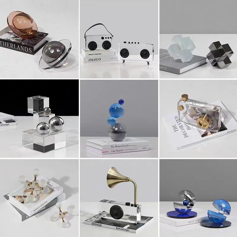 现代简约创意轻奢水晶工艺品摆件客厅电视柜售楼部酒店家居装饰品