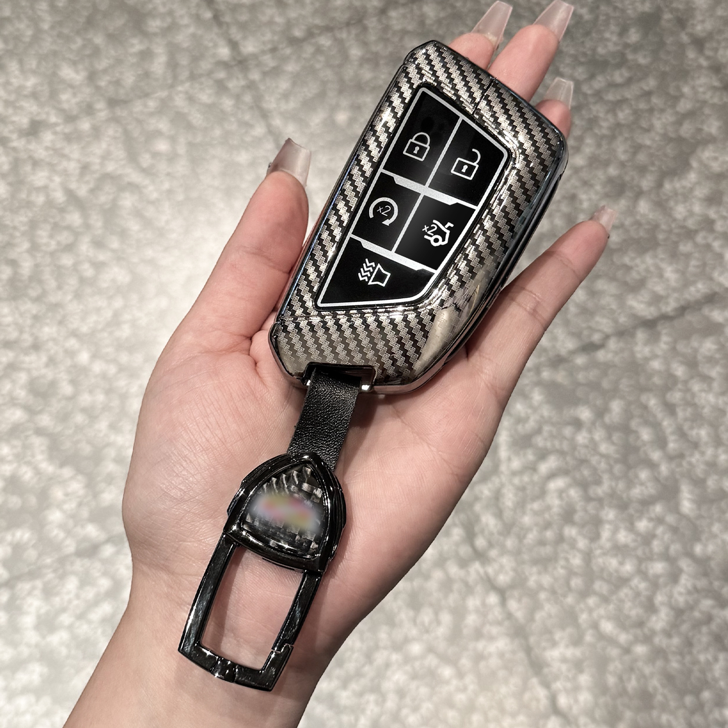 激光镭雕锌合金凯迪拉克钥匙套