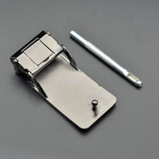 打孔腰带扣合金皮带头4㎝平滑扣板扣裤 带头3.5不锈钢圆孔挂扣卡头