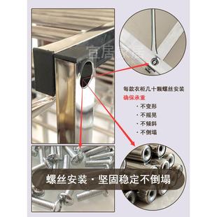不锈钢简易衣柜卧室家用布衣柜加固折叠防尘专挂长大衣上下挂衣柜