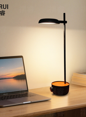 祺睿亚朵酒店橙色底座台灯阅读灯客房卧室床头灯书房桌面护眼台灯