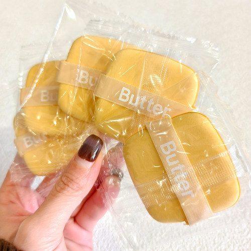 独立包装黄油饼干粉扑小妞同款双面气垫干湿两用粉底扑便携