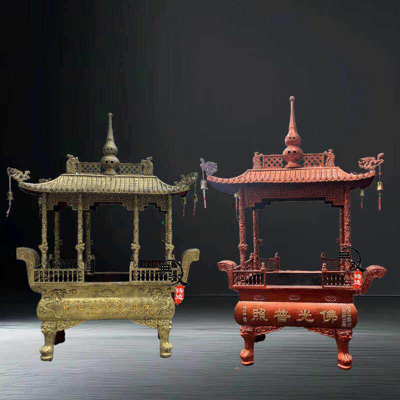 庙上大香炉室外香火鼎寺庙大号铸铁烧香炉户外防雨长方形寺院香炉