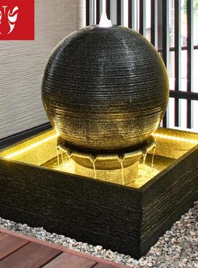 欧式转运球流水喷泉摆件创意客厅家居装饰品办公室会所招财水景