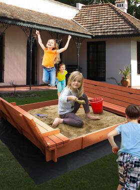 幼儿园户外实木儿童沙池庭院家用挖沙坑围栏大沙盘玩沙设备工具