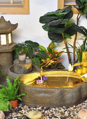 田园假山喷泉流水摆件循环水室内水景观造景户外布置庭院阳台鱼池