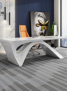 白色烤漆医美咨询桌老板桌洽谈美容院办公桌家用现代简约电脑桌椅