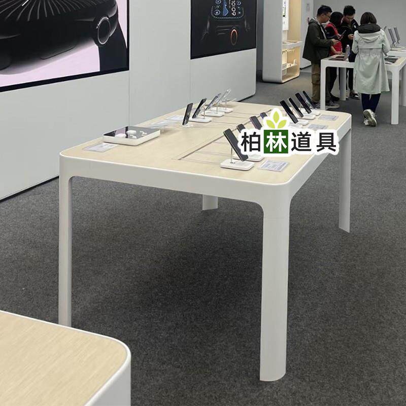 新款苹果手机体验台MONO专卖店圆形中岛白色烤漆展示桌配件柜定制
