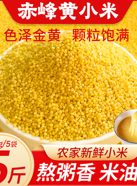 正宗赤峰金苗K1黄小米5斤25年农家新鲜米早餐小米粥五谷杂粮粗粮