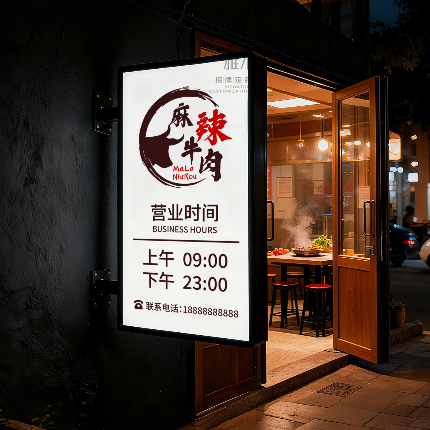 双面亚克力灯箱广告牌展示牌店铺门头招牌定做工作室门牌定制