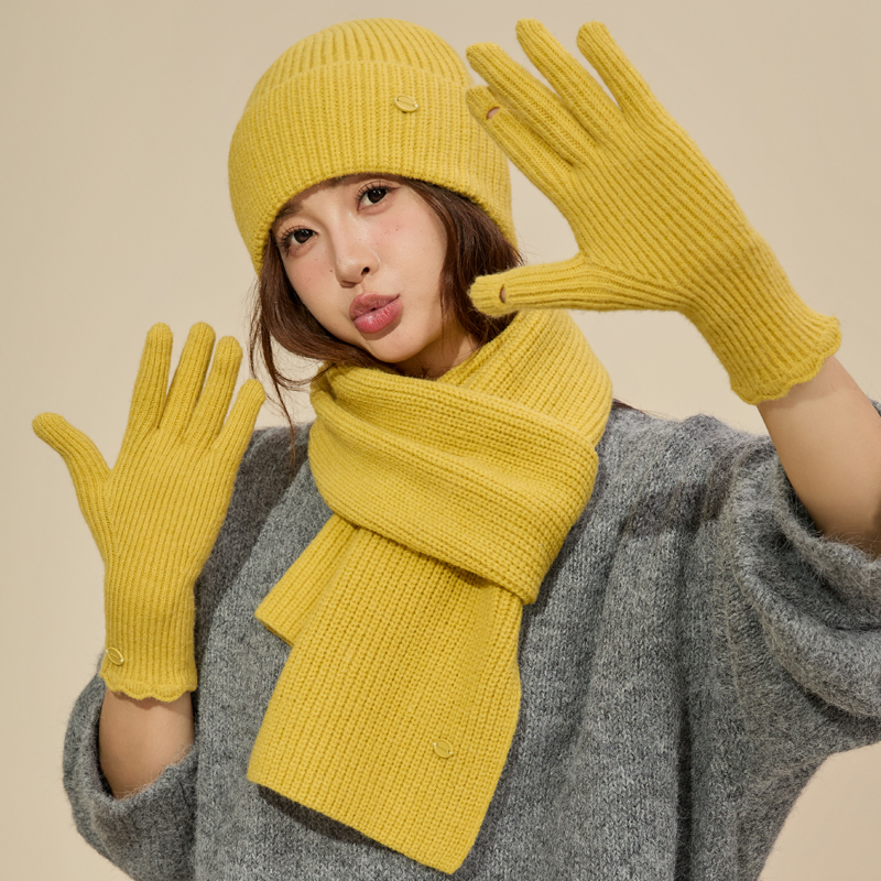 三件套帽子围巾手套防寒保暖围脖