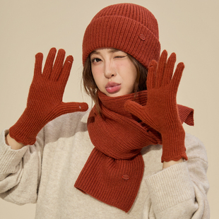 帽子手套围巾三件套防寒保暖围脖2025新款今年流行爆款加厚披肩