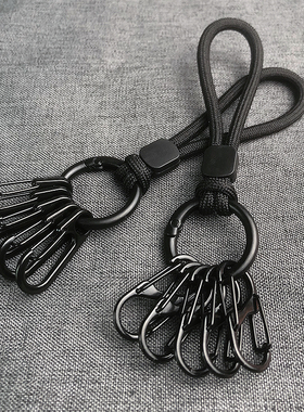 金属8字扣S型弹簧扣户外登山背包挂钩黑色防丢便携汽车挂件钥匙扣