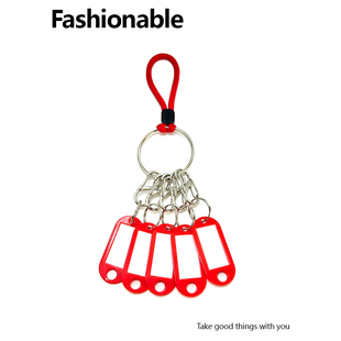 S扣钥匙收纳神器锁匙扣带标签牌家用钥匙串分类标识牌8字扣钥匙盘