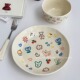 安木良品 大厂出品 韩国ins可爱蜡笔涂鸦手捏陶瓷早餐点心饭碗盘