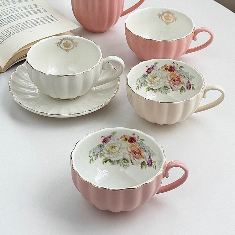 安木良品 外贸原单 法式轻奢大牌高级感描金陶瓷下午红茶咖啡杯碟,餐饮具,咖啡杯,淘宝优惠券,粉丝福利购,淘宝优惠卷